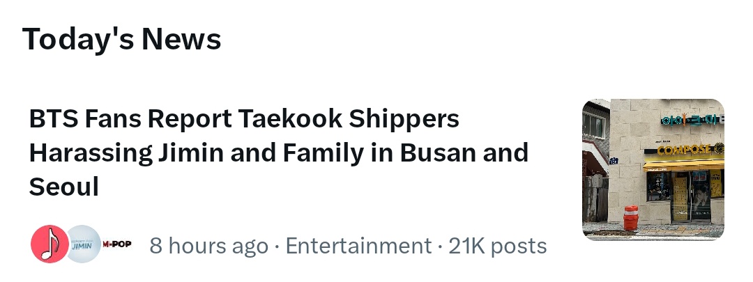 jimin_lil_devil's tweet photo. TREND THIS EVEN HIGHER , DON'T BE SILENT ABOUT THIS!! 

RT & RL 👇🏻
태극커들이 실제로 지민과 그의 가족을 괴롭히고 있습니다. 지민 아버지 카페에 유해한 AI 편집 사진을 남기고, 빅히트 구 건물 등 BTS 관련 장소에 혐오성 콘텐츠를 게시하는 등 아무런 제재 없이 계속되고 있습니다. 지금 법적 조치가 필요합니다

@BIGHIT_MUSIC @HYBEOFFICIALtwt @bts_bighit