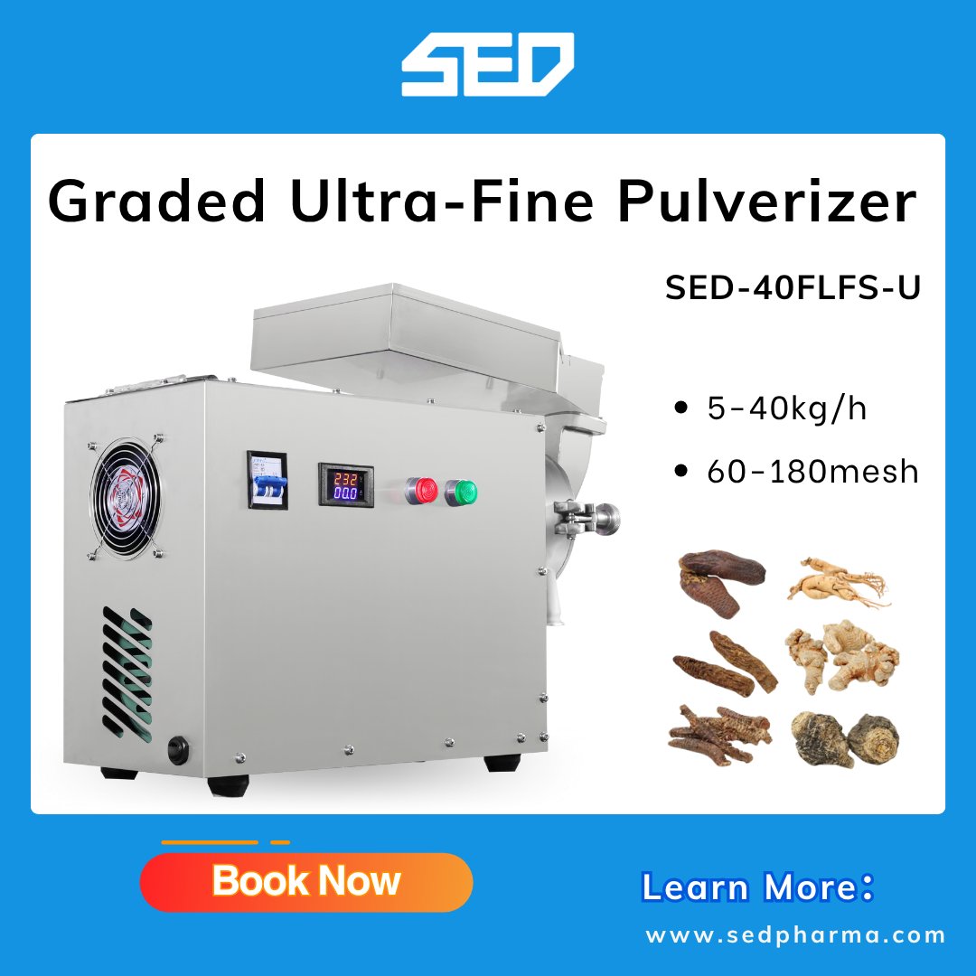 SedPharma's tweet image. Introducing our SED-40FLFS-U Graded Ultra-Fine Pulverizer

🌐sedpharma.com

#sedpharma #PulverizerMachine #ultrafinepulverizer #ultrafinepulverizermachine #GradedPulverizer #herbalprocessing #herbalpowderproduction #pulverizer #grindingmill #pharmaceuticalequipment