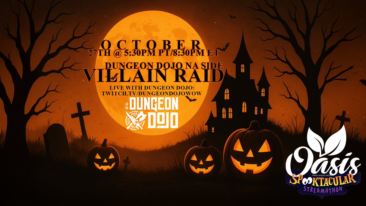 To finish off our charity weekend, our friends at <a href="/dungeondojowow/">Dungeon Dojo</a> are hosting ANOTHER villain raid, only this time for our NA friends over there. Tune in on their twitch live in 45 minutes for the fun!

twitch.tv/dungeondojowow