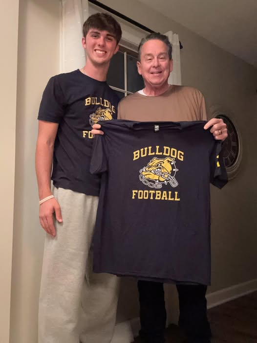 Senior Sully Murray #24 honored Mr. Kurz as his Playmaker with gratitude for making a positive impact during his journey as a Bulldog!  We look forward to recognizing Mr. Kurz and all Playmakers during Senior Night on Friday! <a href="/abulldog4ever/">Mark Kurz</a> <a href="/OFfootball1/">OFfootball</a>