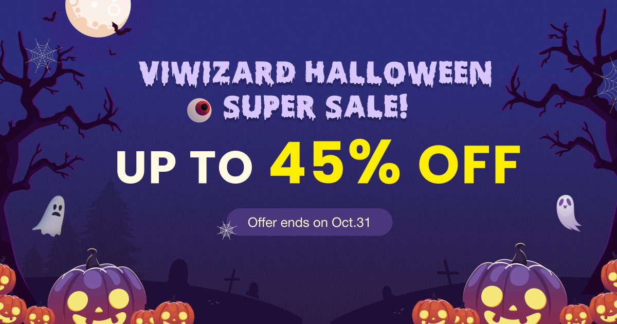 viwizard_soft's tweet image. 🎃 Halloween Sale 🎉 Up to 45% OFF on all products! 
🎁 Music downloads, video downloads, playlist transfer tools &amp;amp; more
⏰ Ends Oct 31 
🛒 Grab your deal now: viwizard.com/buy.html
#HalloweenSale #UpTo45Off #MusicTools #VideoTools #LimitedTimeOffer