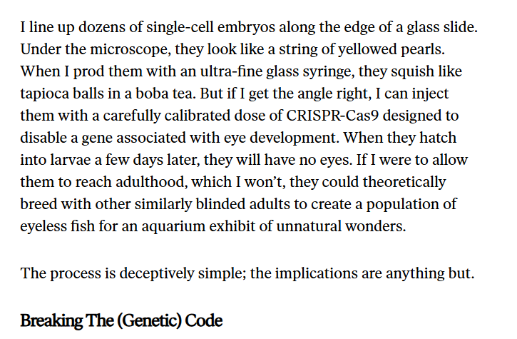AI doesn't scare me. CRISPR scares me more.