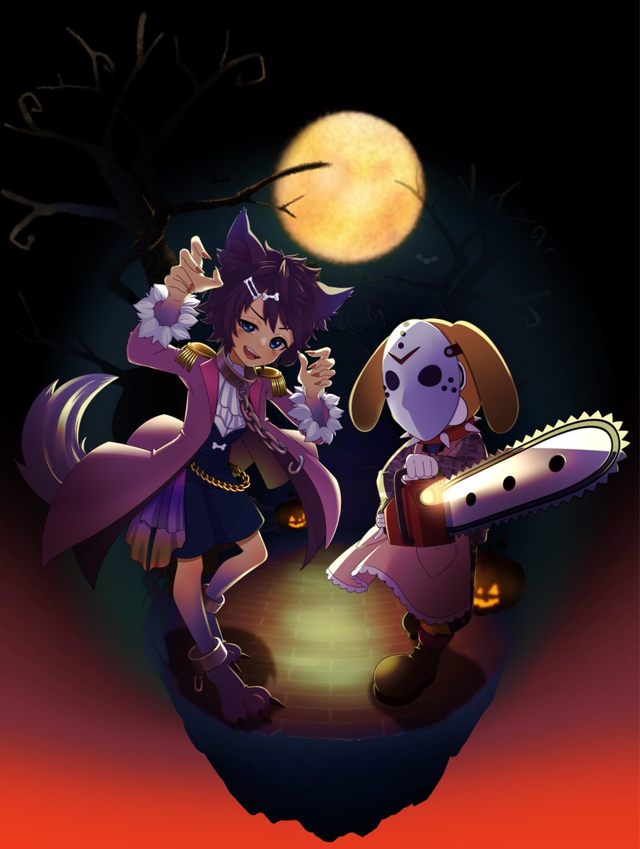 妻が描いてくれたハロウィン絵貰った🎃👻

<a href="/suzuran_kdk/">ランテープスズ</a> 
👆skebやスキマなどで依頼受付中です！
気になった方は是非是非！