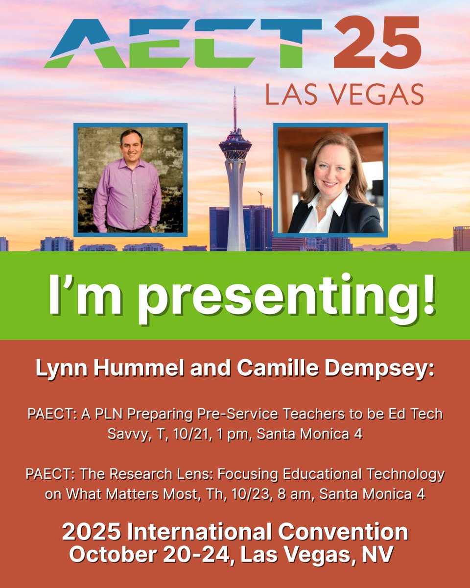 Excited to present with Lynn Hummel at <a href="/AECT/">✵ AECT ✵</a> this week. One of my favorite conferences! #AECT25 <a href="/PAECT/">PAECT</a> <a href="/nwpaect/">nwpaect</a>