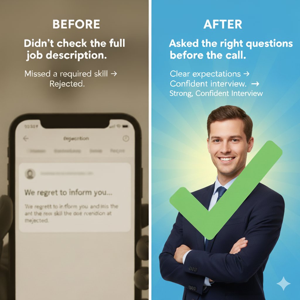 d_marin23's tweet image. 💬 The Interview Question I Never Saw Coming
I failed a phone screening because of something no one ever told me about.
And it taught me one of the most important lessons for job seekers:
Review the job description line by line
Ask the recruiter clarifying questions
Confirm…
