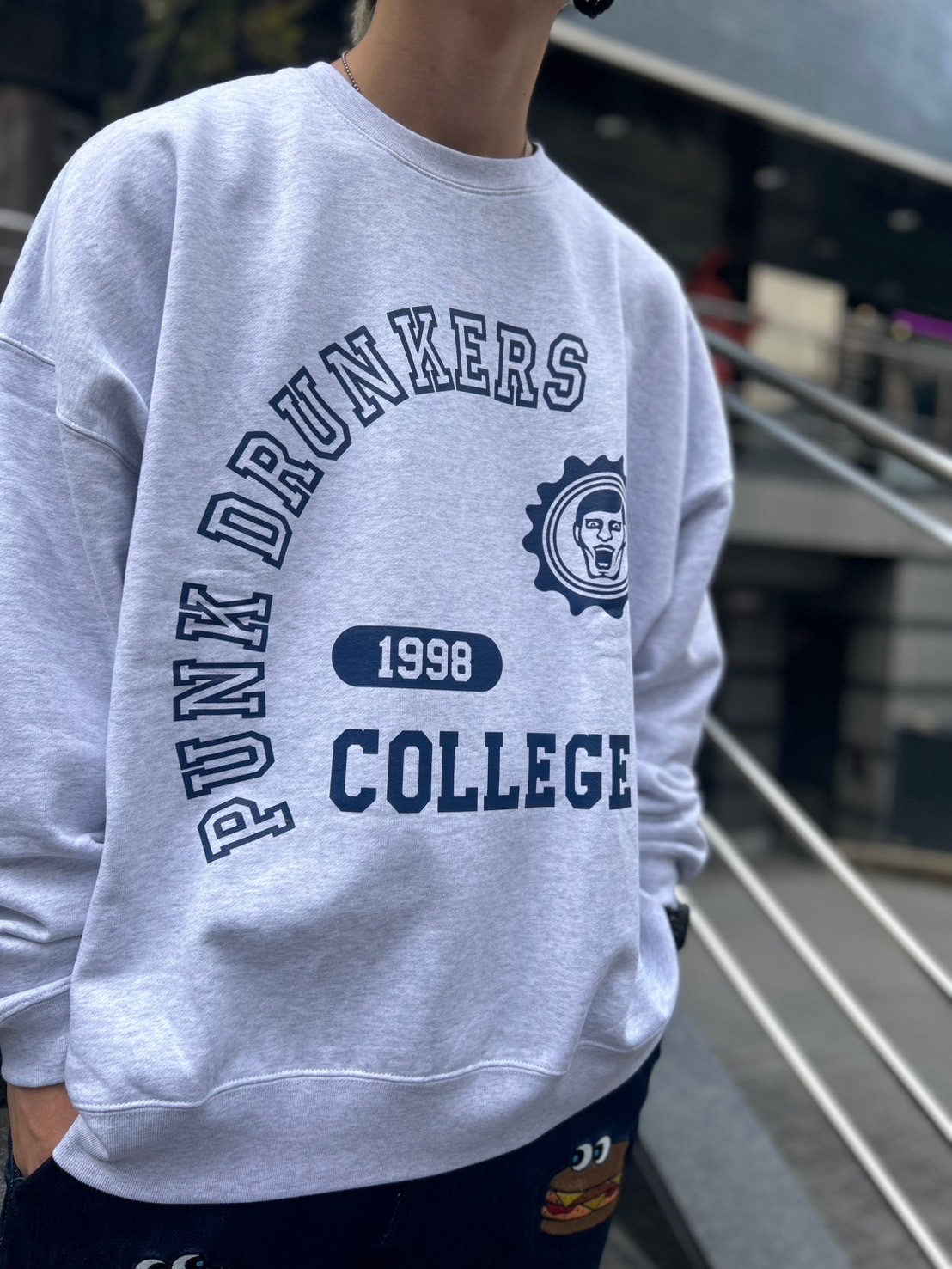 PUNK DRUNKERS XL グレー スウェット パンクドランカーズ BIG