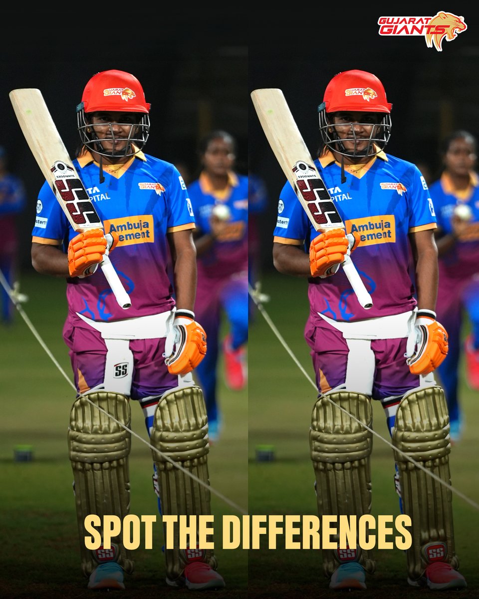 Giant_Cricket's tweet photo. Two images. One challenge.
Spot the differences, if you can 😉
#GujaratGiants #BringltOn #Adani https://t.co/Fc60hWLYZW