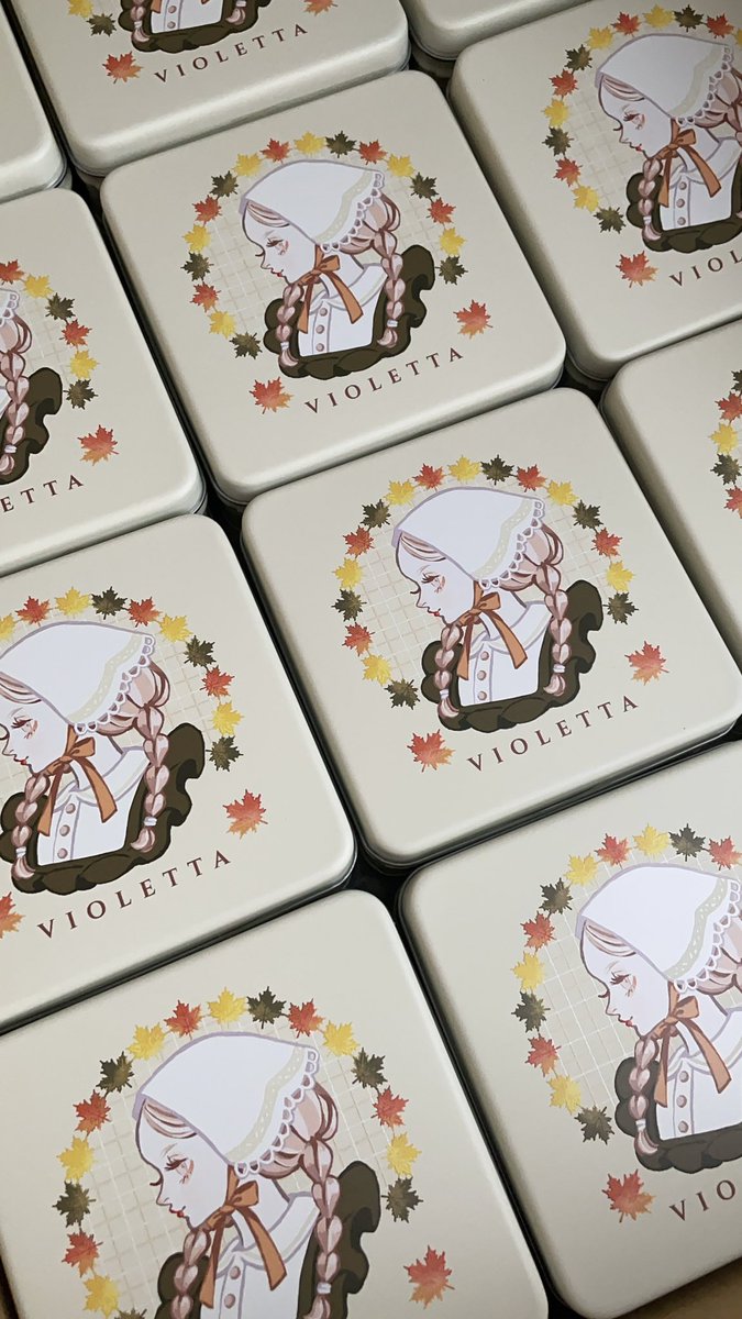 秋のデザイン缶間に合った！明日の関西マルシェに持って行きます🍁