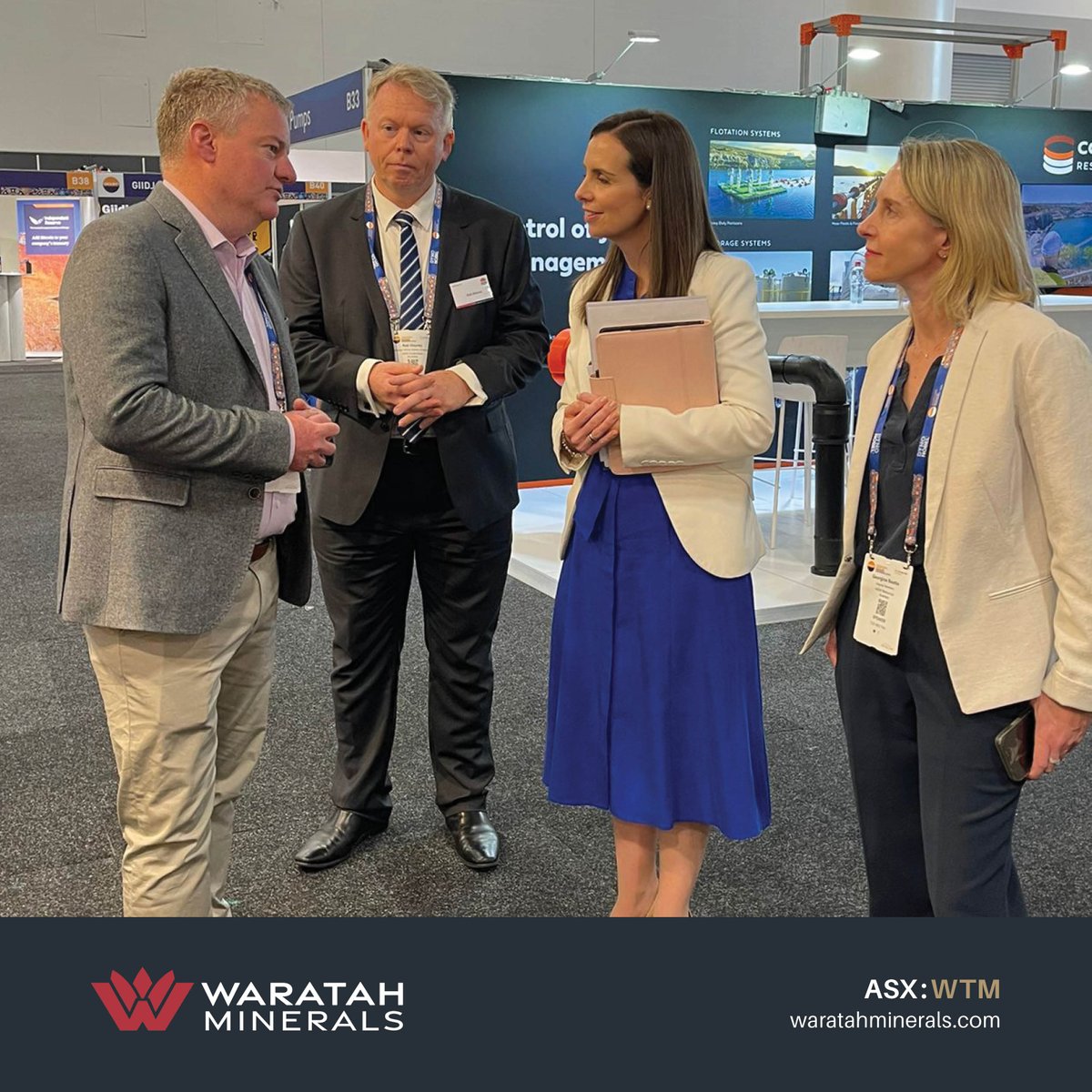 MineralsWaratah's tweet image. $WTM.AX was pleased to connect with the NSW Government at #IMARC.

MD, Peter Duerden, met with the Hon Courtney Houssos MLC, Rob Blaney and Georgina Beattie, where they discussed #WTM’s exploration activities &amp;amp; future opportunities in regional NSW.

#WaratahMinerals #NSW