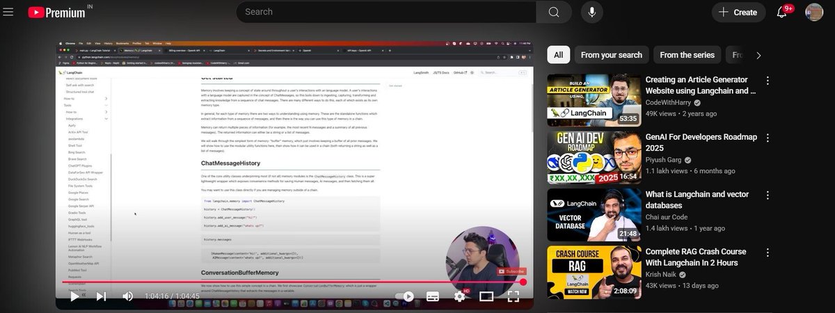 noumaanbaba's tweet image. me 3 hours ago: &quot;LangChain looks complicated, this might take weeks&quot;

me now: furiously taking notes on agent memory patterns at 1 AM

the moment you understand how something works &amp;gt;&amp;gt;&amp;gt; everything else

AI job automation here we come 🚀 
 #LangChain#GenerativeAI#LLM#RAG