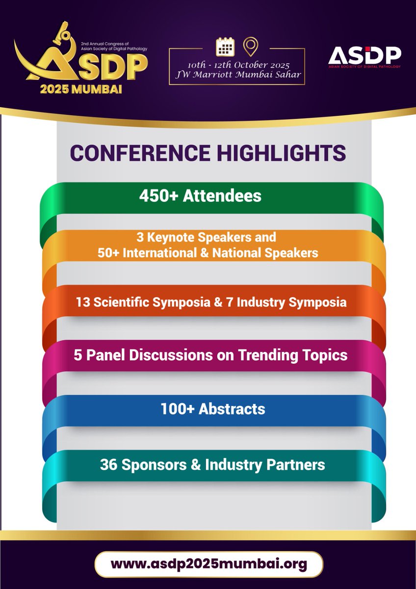🎉 Reflecting on an unforgettable ASDP 2025 Mumbai Congress!

It brought together a vibrant global community of pathologists, computer scientists, researchers, and industry innovators — celebrating science, collaboration, and the future of #DigitalPathology and #AI.