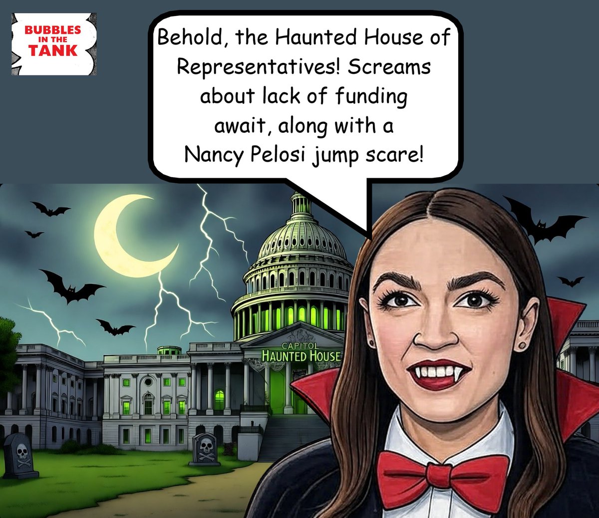 BubblesInTank's tweet image. #GovernmentShutdown #halloween #aoc #meme
