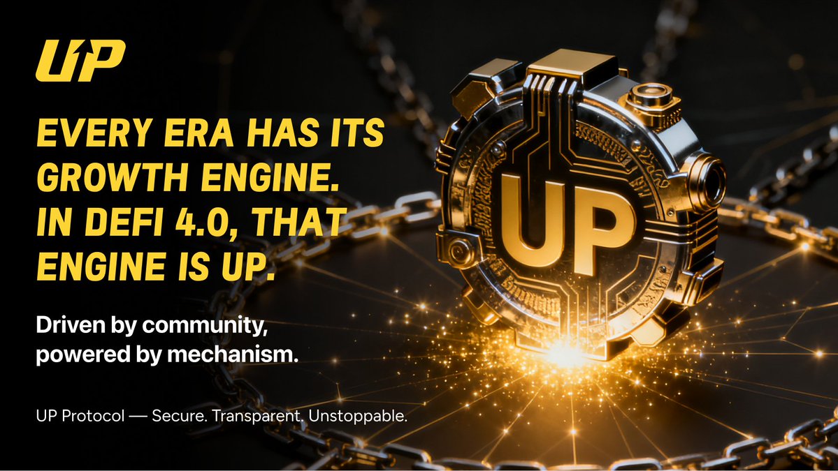 UPProtocol_Web3's tweet image. Every era has its growth engine.
From the dawn of decentralized finance to the new era of DeFi 4.0,
real growth isn’t driven by hype — it’s powered by mechanism and consensus.

UP Protocol fuels progress through community and mechanism,
driving trust, transparency, and…