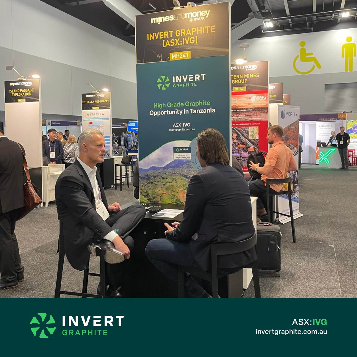invertgraphite's tweet image. Catch the $IVG.AX team at booth #MH241 during @MinesAndMoney @  #IMARC to hear the latest Company updates and insights.

#IVG Managing Director, Andrew Lawson, is looking forward to presenting Day 3, Thursday 23 October at 1:35pm.

#MiningInvestment #InVertGraphite #Graphite #ASX