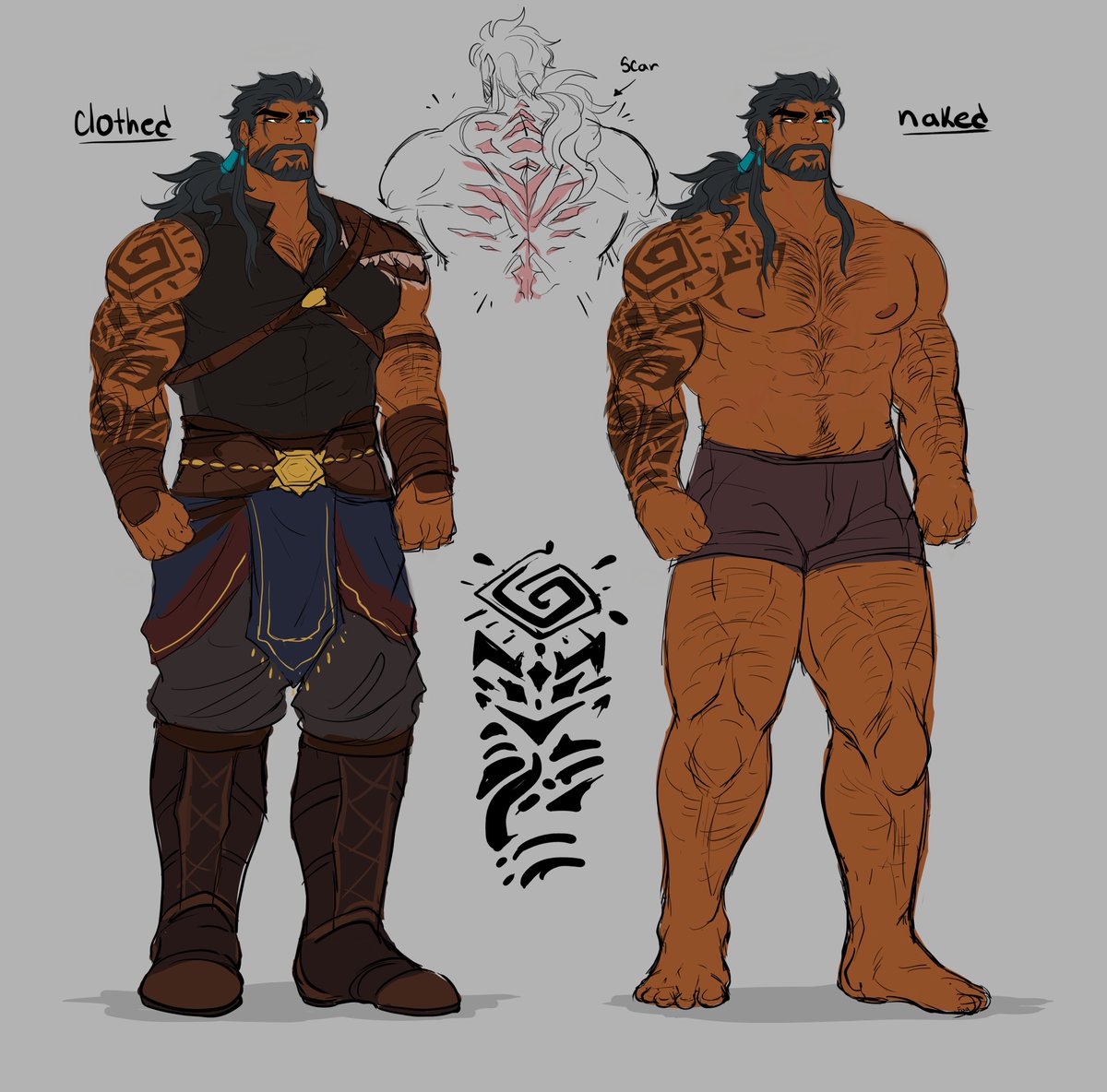 #oc 

finally made a proper reference for my boy Luiz 💦