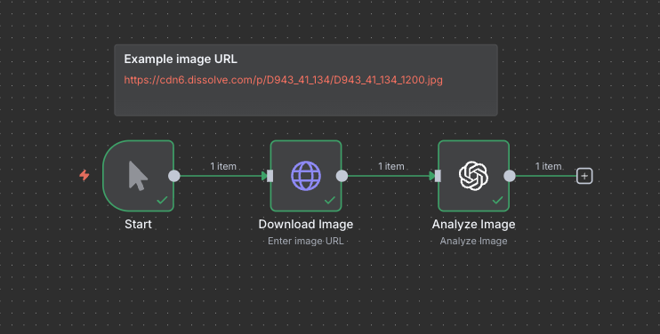 130db's tweet image. Day 004
Today, you are challenged to analyze an image with GPT. You are free to choose any image you want.
Build it and show that it works by posting a screenshot under this post.
If you solve the puzzle, you’ll learn HTTP (Download) and OpenAI (Image Analysis) nodes.
You’ll…