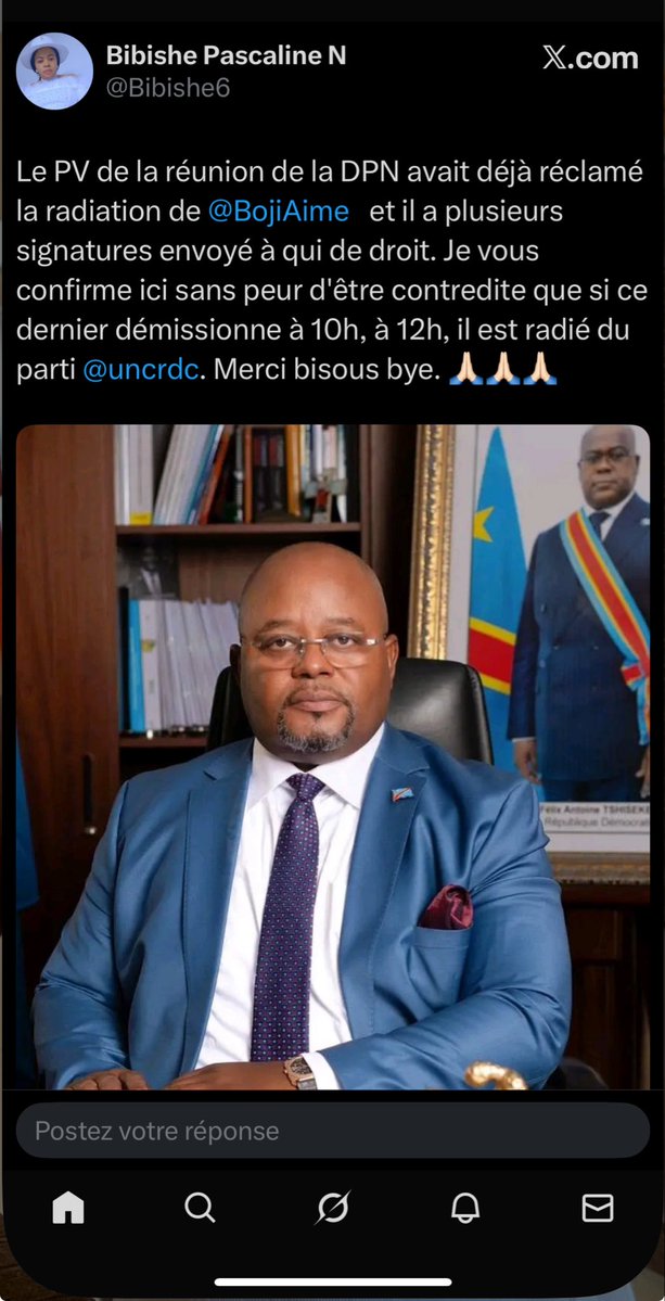 Eddy Mwela Kazadi (@eddymwela) on Twitter photo <a href="/Bibishe6/">Bibishe Pascaline N</a> <a href="/Bev_TSHIMINYI/">#GENERATION_ALTERNANCE_RDC🇨🇩</a> <a href="/BojiAime/">Aimé BOJI SANGARA (MSc, BSc Honours)</a> <a href="/uncrdc/">UNC_RDC Officiel</a> Vous avez effacé pourquoi ? il faut quitter l’émotion . Yo ozalaka membre ya parti te . Pourquoi agitation ? <a href="/Bibishe6/">Bibishe Pascaline N</a> <a href="/Bev_TSHIMINYI/">#GENERATION_ALTERNANCE_RDC🇨🇩</a> <a href="/BojiAime/">Aimé BOJI SANGARA (MSc, BSc Honours)</a> <a href="/uncrdc/">UNC_RDC Officiel</a> Vous avez effacé pourquoi ? il faut quitter l’émotion . Yo ozalaka membre ya parti te . Pourquoi agitation ?