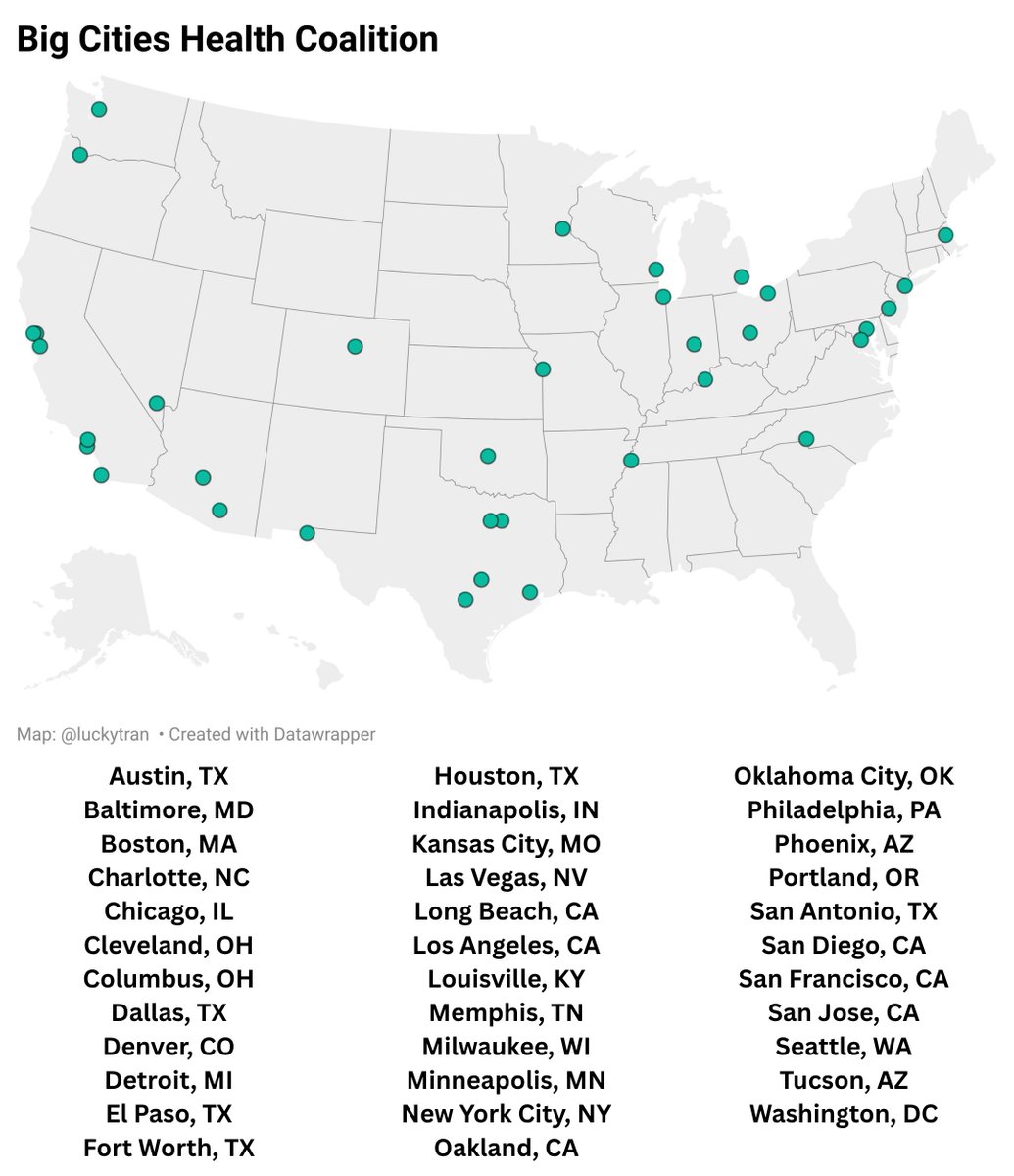 The Big Cities Health Coalition, which serves over 60 million or 1 in 5 people in the US, has issued a statement condemning the federal government's moves to limit vaccine access and spread disinformation. The cities are working together to ensure people get vaccinated.