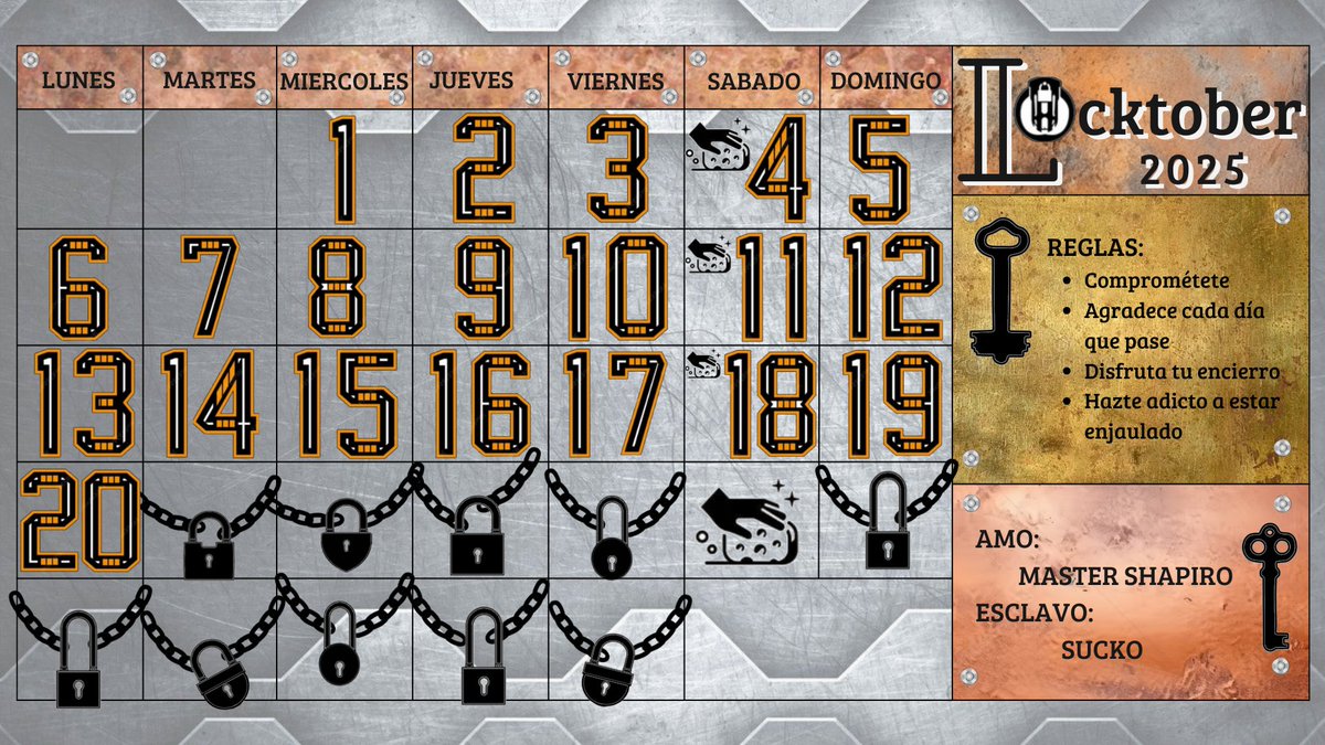 XX
veinte días de este increíble locktober 2025, de verdad está volando el tiempo
Gracias a mi grandioso amo <a href="/masterextreml/">Ma$terextremo$</a> por permitirme participar
