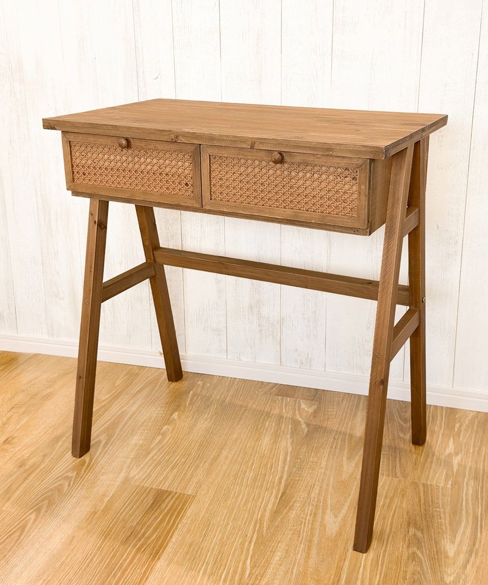 お勉強や作業にぴったりな ラタンドロワーテーブルが新登場！ 引き出し