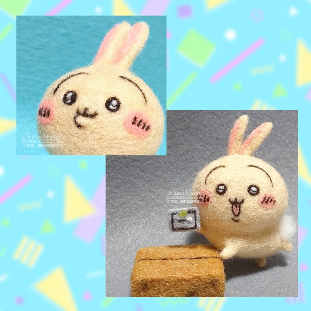 choco 羊毛 お雛様 桜満開♪お花見こうさぎちゃん 羊毛フェルト 桜 毛糸 コンパクト