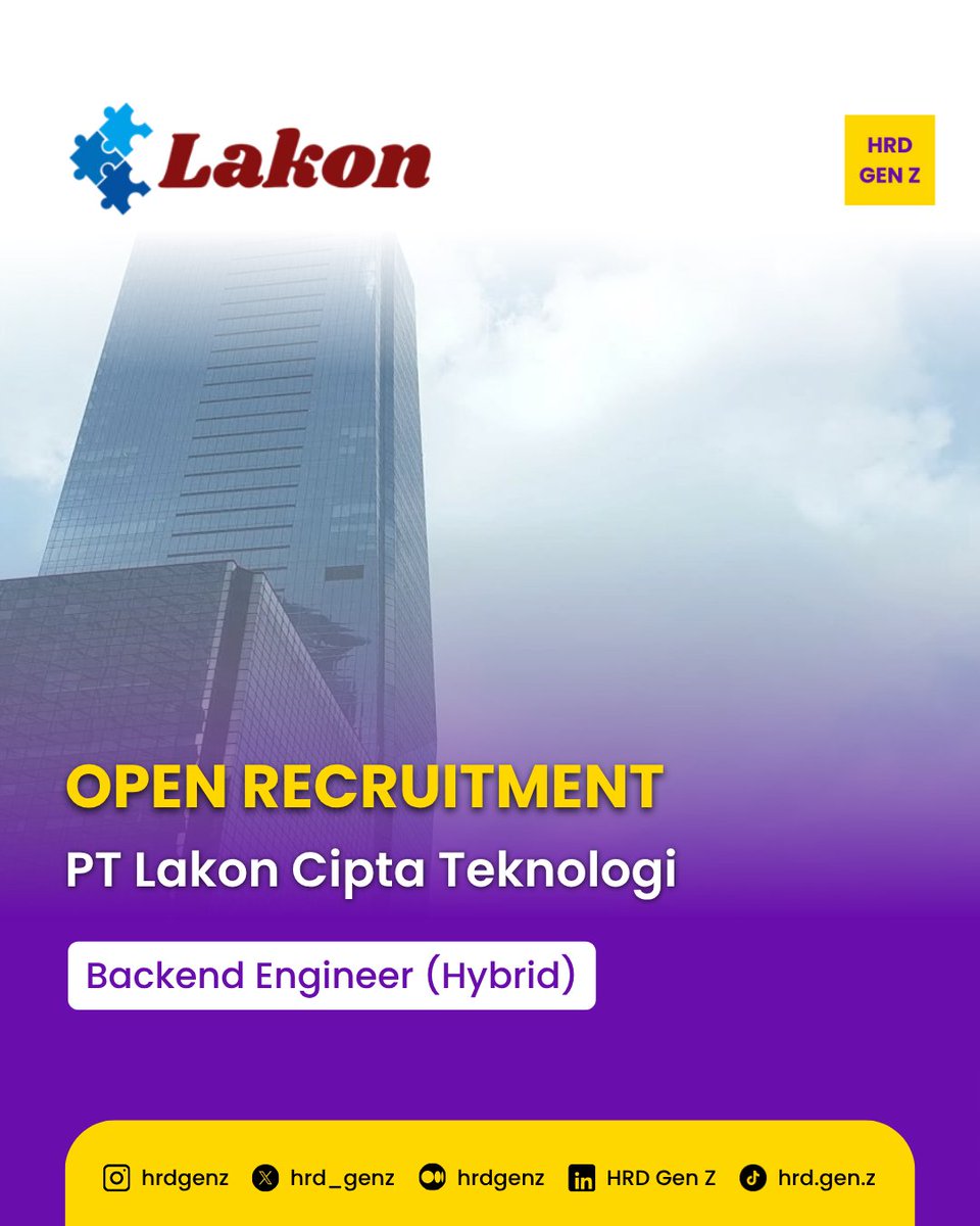 hrd_genz's tweet image. 💻 Backend Engineer (Go + PHP) Wanted!
Buat kamu yang tech-savvy, cinta Golang &amp;amp; PHP, dan nggak takut eksplor AI tools, saatnya leveling up kariermu bareng PT Lakon Cipta Teknologi! ✨