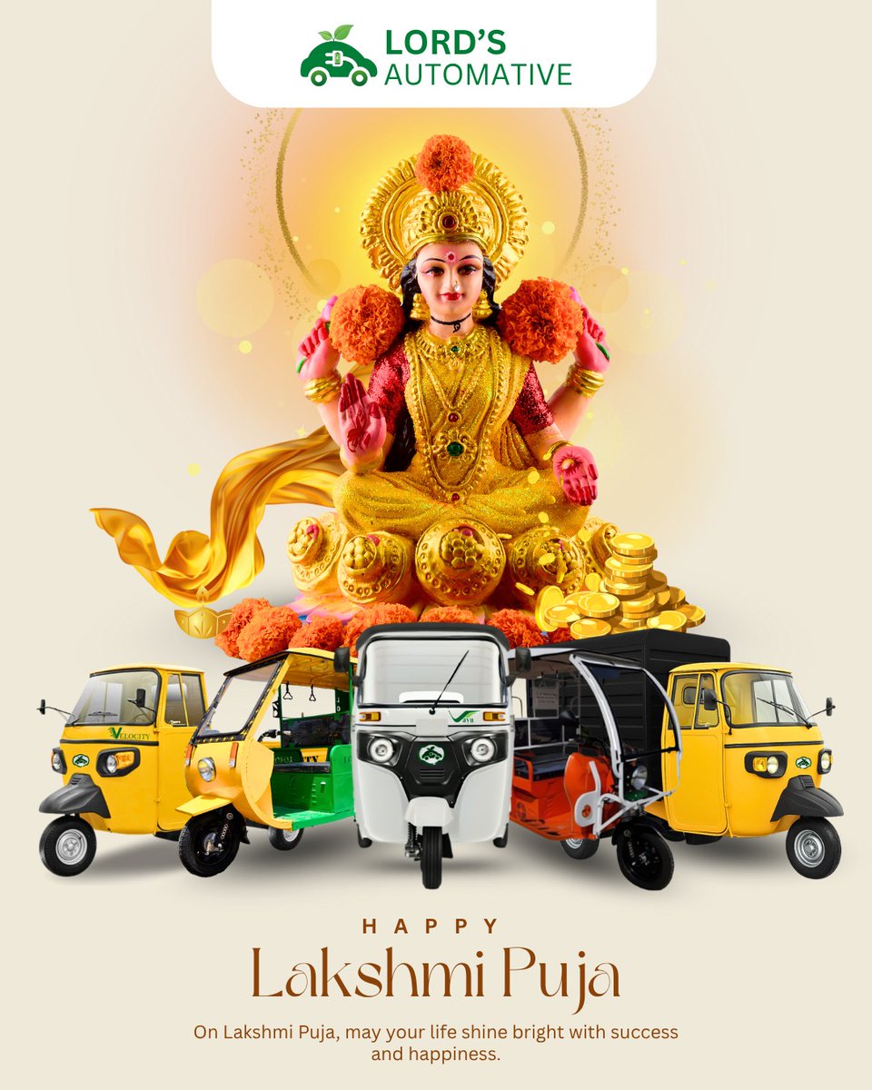 LordsMobility's tweet photo. Wishing everyone a blessed Lakshmi Pujan and a prosperous Diwali!
May Goddess Lakshmi shower your homes and businesses with happiness, success, and good fortune.
✨ From all of us at Lords Automative, thank you for being a part of our journey.

#lordsautomative #HappyDiwali https://t.co/Oa0de85D8G