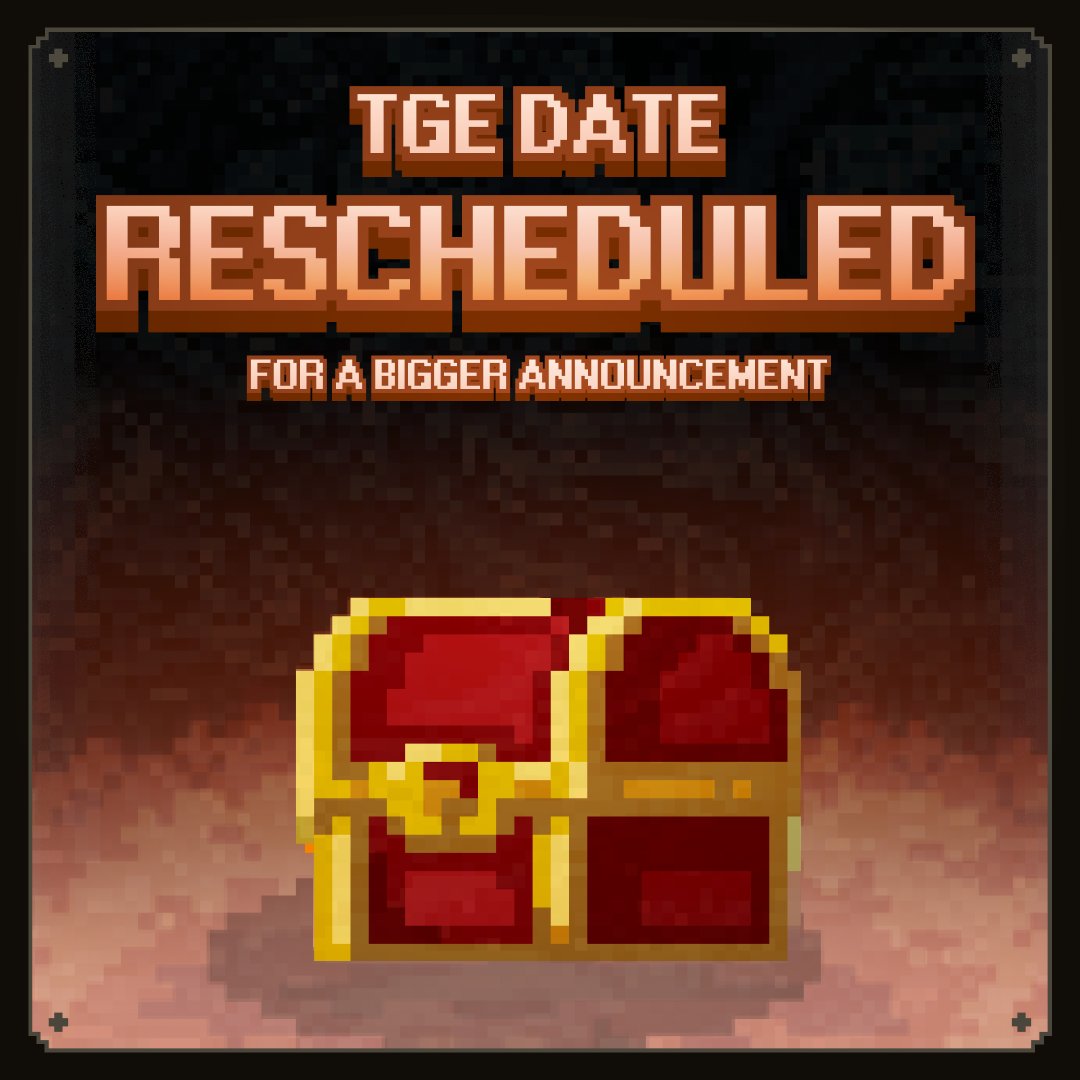 Mattle.fun (@mattlefun) on Twitter photo TGE Reschedule Announcement
We’ve decided to postpone the TGE by 1–2 weeks due to several important reasons:
1. Scheduling conflict with major launch
2. A new strategic partnership opportunity
Details 👇 TGE Reschedule Announcement
We’ve decided to postpone the TGE by 1–2 weeks due to several important reasons:
1. Scheduling conflict with major launch
2. A new strategic partnership opportunity
Details 👇