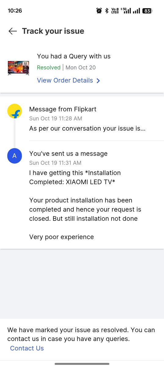 ArunBasiyan's tweet photo. @Flipkart @flipkartsupport i have raised multiple times complaint but till now nobody come for installation of LED and update the status installation has been done very poor experience https://t.co/YHd7BrGl8T
