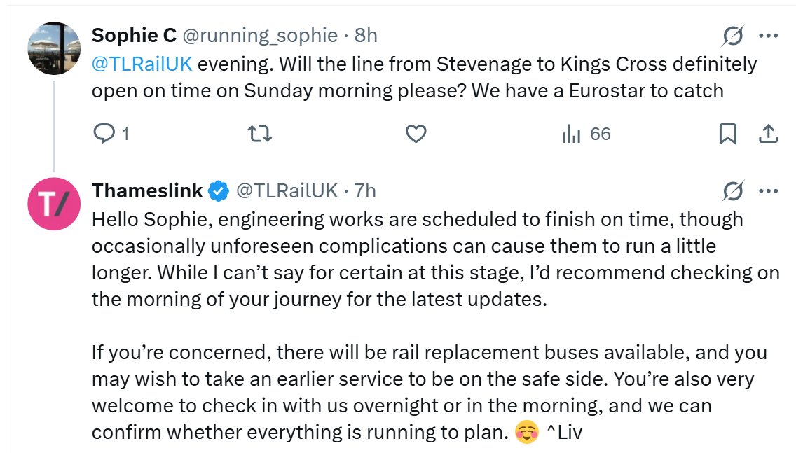 Wonder if^Div thinks engineering works are ever "scheduled" to finish late? #clowns