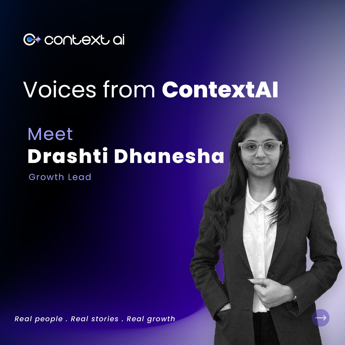 ContextQa's tweet image. 🚀 Employee Spotlight: Drashti Dhanesha – Growth Lead at ContextAI

Driving AI-powered growth with curiosity, confidence &amp;amp; impact. 💡

A true example of learning and leadership in action. 🌟
👉 linkedin.com/in/drashti-dha…

#EmployeeSpotlight #ContextAI #AI #Growth #Innovation