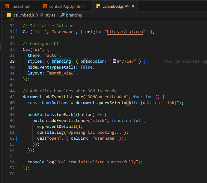 kanishk94441155's tweet image. Used @calcom today — integrated it using plain JavaScript and was honestly impressed by how smooth and developer-friendly it is.
Took just a few lines to get a working popup scheduler
Definitely a solid alternative to Calendly!🔥 #webdev #javascript