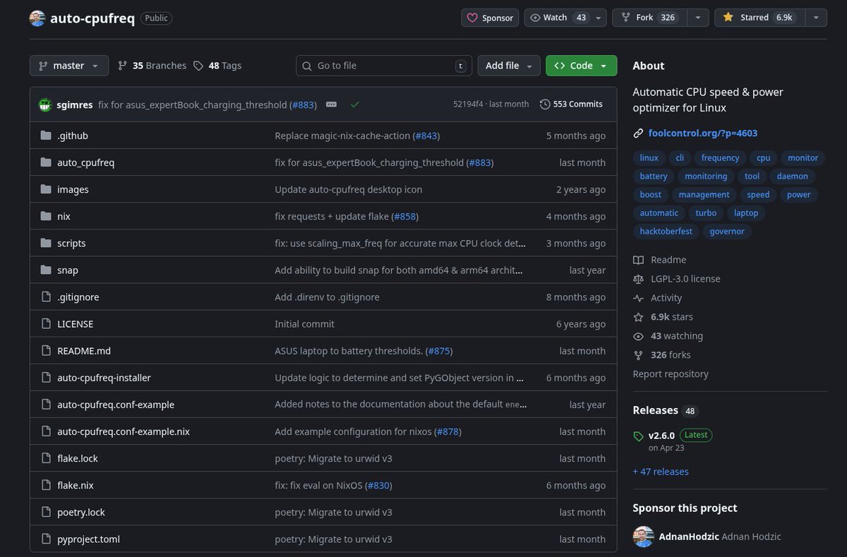 usrbinfish's tweet image. Name a better linux cpu and power optimization tool, I'll wait