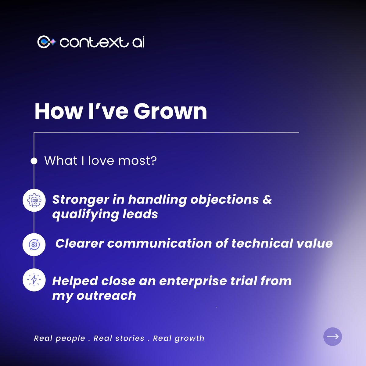 ContextQa's tweet image. 🚀 Employee Spotlight: Drashti Dhanesha – Growth Lead at ContextAI

Driving AI-powered growth with curiosity, confidence &amp;amp; impact. 💡

A true example of learning and leadership in action. 🌟
👉 linkedin.com/in/drashti-dha…

#EmployeeSpotlight #ContextAI #AI #Growth #Innovation