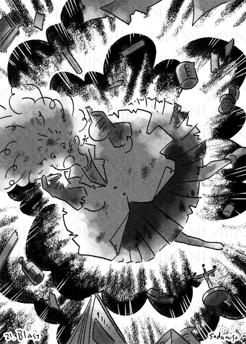二日続いた!インクトーバー
(ちょっと楽しくなってやりすぎた感)
21「爆発、突風」

#inktober 