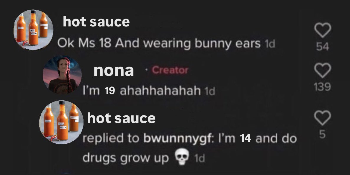 she thinks she’s soooo funny for adding a pic of hot sauce 🙄