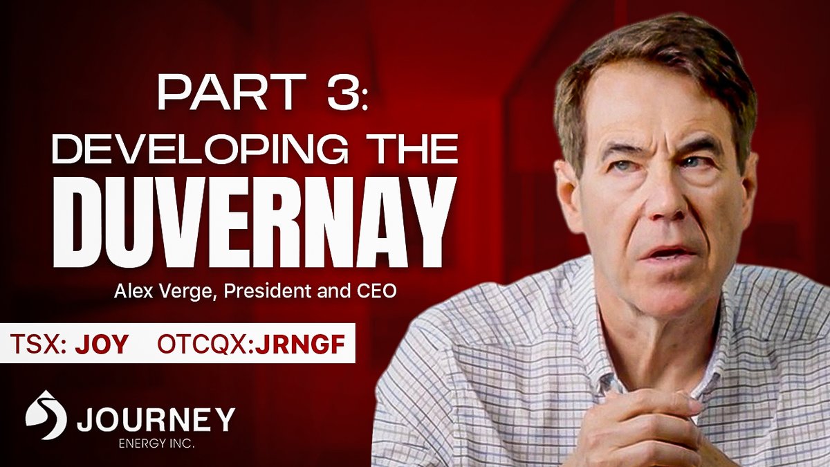 joy_energyinc's tweet photo. Now Live: Journey Energy CEO Alex Verge breaks down the Duvernay's 5-year development plan that could transform the company from 11,000 to 20,000 boe/d - and why the economics suggest it becomes self-funding by 2027.

Part 3: https://t.co/6u3jMPSl4x https://t.co/8iaPxh2FYP