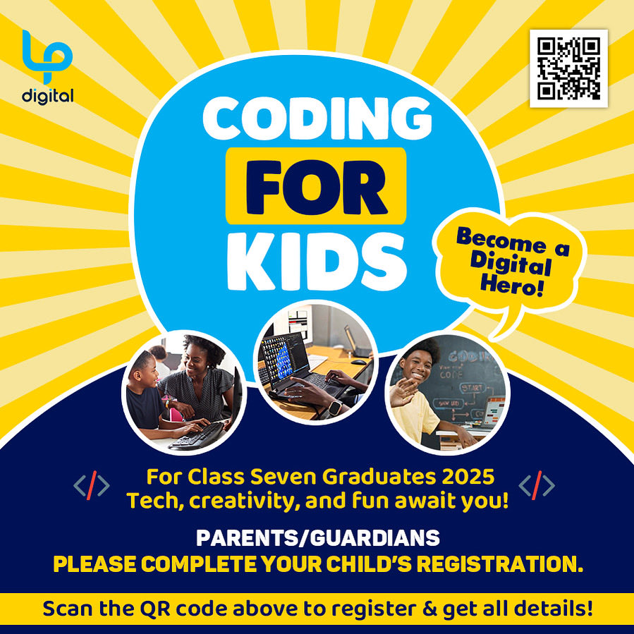 LPDigitalTZ's tweet image. Parents, here’s your child’s next big opportunity!
Our Coding for Kids program is designed for Class Seven graduates — a fun, creative, and educational way to explore technology.
Scan the QR code and register your child today!
#DigitalLearning #FutureCoders #LPDigital…