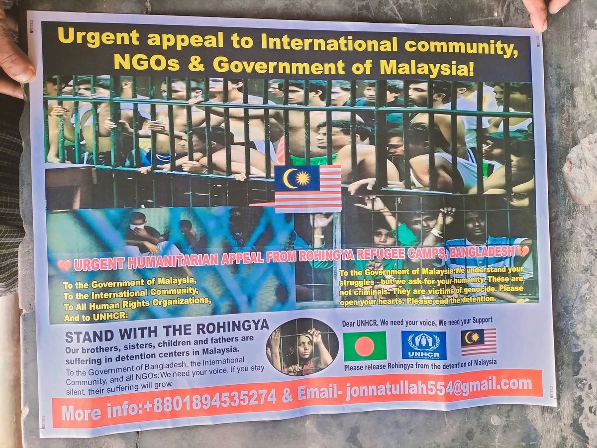 MayyuKalam's tweet photo. An Urgent Appeal To International Communities ,NGOs, INGO &amp; Government Of Malaysia  !

In the heart of the refugee camps, Rohingya community members are raising their voices
✊ #StandWithTheRohingya
🕊️ #JusticeForRohingya
🌏 #HumanRights #Solidarity #RefugeesDeserveHope https://t.co/tv0nbHWYaz