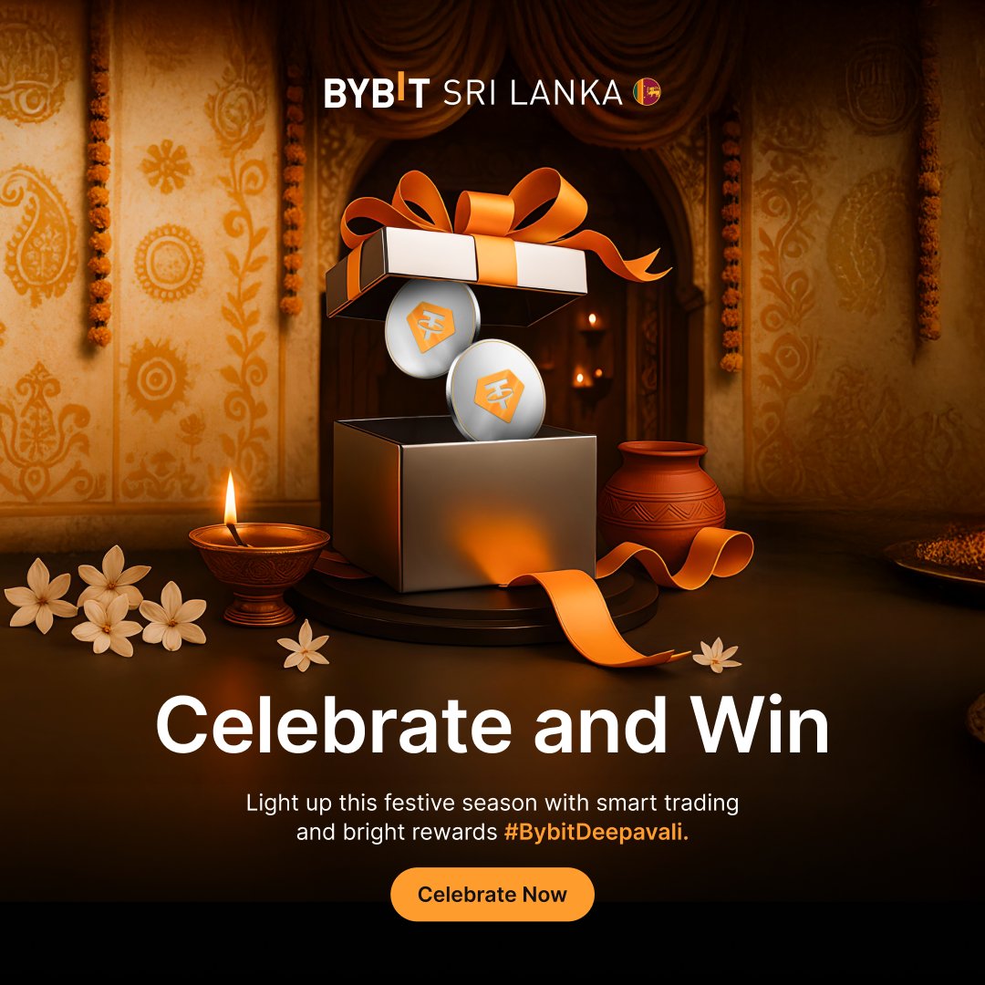 🌟 මේ වසරේ සෞභාග්‍යයමත් දීපාවලිය Bybit සමඟ සමරන්න! 
 මෙම උත්සව සමය වාසනාව සහ දක්ෂ වෙළඳ පියවරයන්ගෙන් ආලෝකමත් කරමු. 

✨ සම්බන්ධ වන්නේ කෙසේද:  
1. x හි <a href="/BybitSriLanka/">Bybit Sri Lanka</a> ෆලෝ කරන්න 
2. මෙම පෝස්ටුව ලයික් කර රීපොස්ට් කරන්න 
3. #BybitDeepavali හෑශ්ටැග් එක සමග ඔබගේ දීපාවලී සුභ පැතුම
