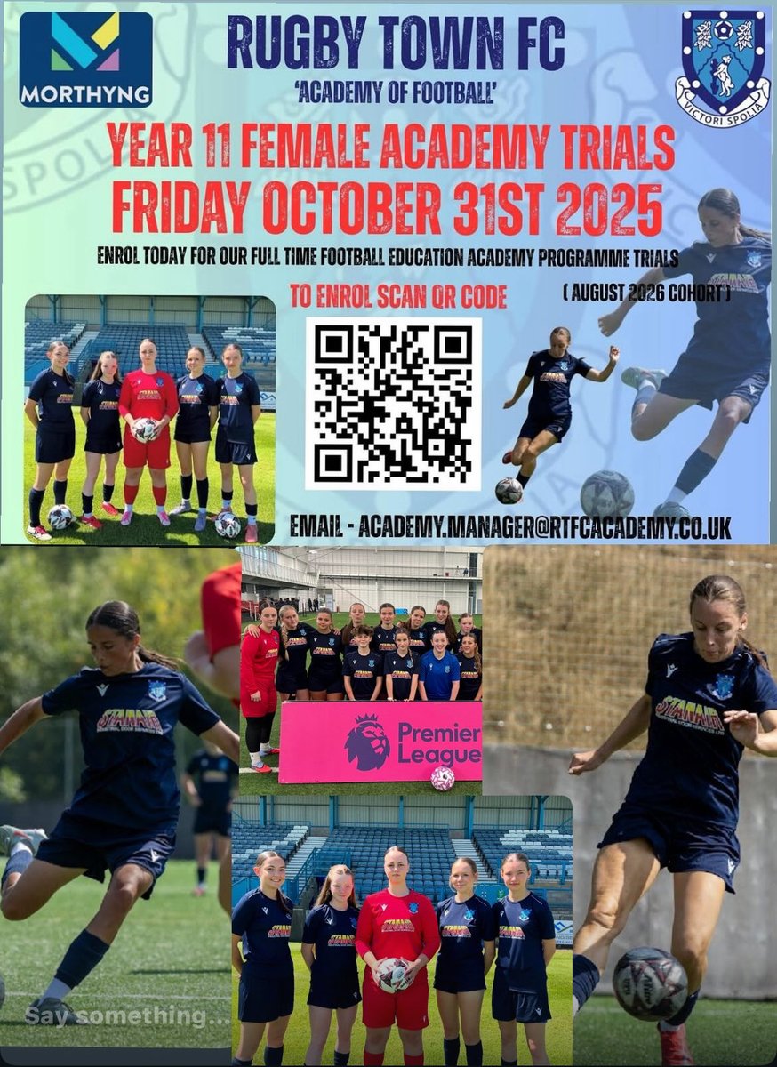 YR 11 GIRLS ENROL NOW!!!

UEFA ‘A’ LICENSE COACHING AT WARWICKSHIRES MOST SUCCESSFUL AND ONLY ESTABLISHED MALE &amp; FEMALE FOOTBALL EDUCATION PROGRAMME #upthevalley 

forms.office.com/e/FgDyv3nTy1