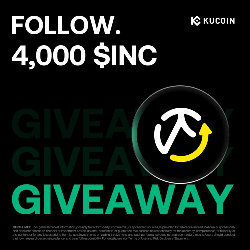 🎉 Celebrate $INC on #KuCoin with an exciting giveaway!

🎁 4,000 INC for 100 winners!

How to enter:
1️⃣ Follow <a href="/kucoincom/">KuCoin</a> &amp; <a href="/WorldAssets_/">WorldAssets</a>
2️⃣ Like, RT &amp; Quote: "Trade $INC on #KuCoin!" + Tag 3 friends
3️⃣ Fill this out:  gleam.io/RIImX/kucoin-x…  

⏰ 48 hours