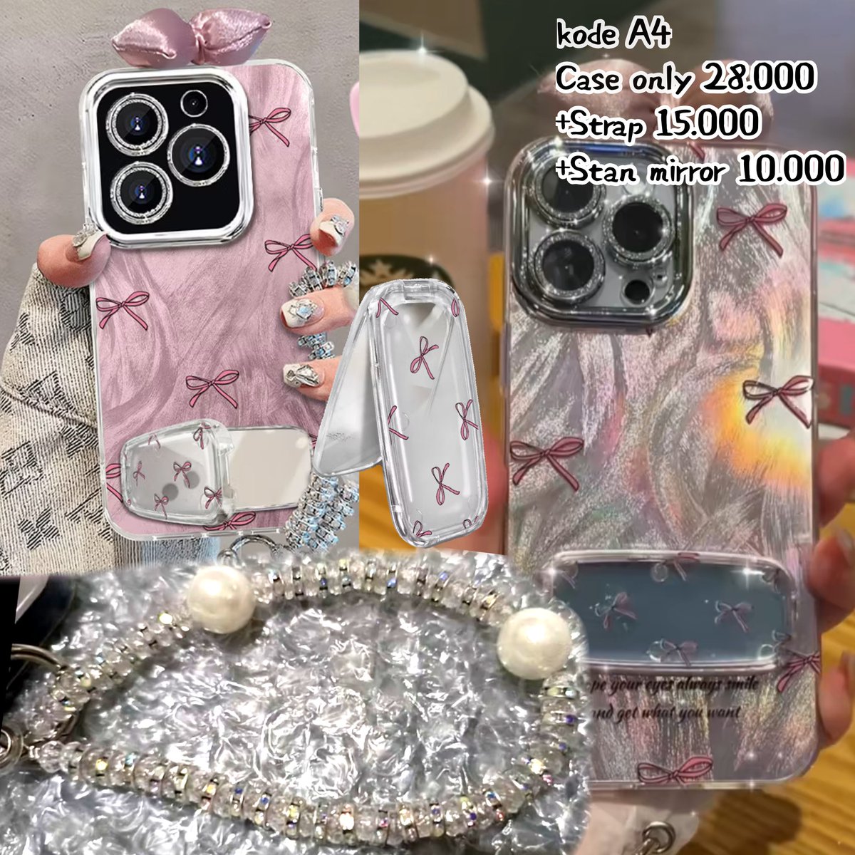 _keykeylove's tweet image. *:..｡o○ Kode A1 - A4 ○o｡..:*

Case only dp 18.000
Strap silver dp 10.000
Case + strap pendek dp 30.000
Case + strap panjan dp 35.000