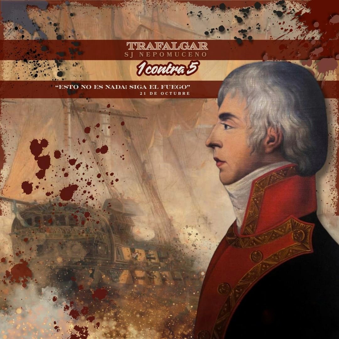 A las 16:00h de la tarde, suben a bordo del San Juan Nepomuceno los capitanes del Tonnant, el Defience, el Dreadnought, el Achille y dos buques más que habían vertido sobre el Nepomuceno una lluvia de artillería indescriptible. Querían ver a su comandante, Churruca. ¡Hilo! 🇪🇸🔥