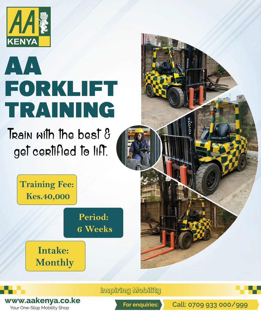 Your Forklift Operator Seat is Waiting! Je, Uko Ready?
AA Kenya’s 6-week Forklift course makes you machine-smart, safety-ready, and job-set.
Fanya booking leo: 0709933902/000
#AAniYetu