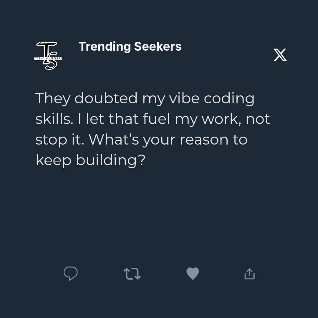 Tyrone_Uzzell's tweet image. They said I couldn't code.
Now I write vibe code programs that prove them wrong.
Let criticism drive your progress.
What keeps you vibe coding when others doubt you?