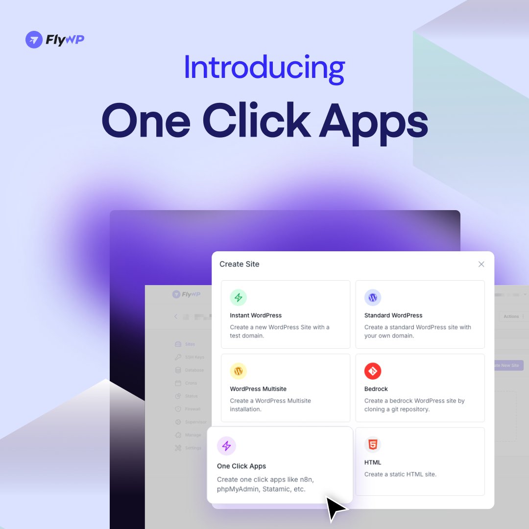 FlyWPOfficial's tweet image. New in FlyWP!

- One-Click App Support
- Site-Linked Databases
- Enhanced Security &amp;amp; Reliability

Manage WordPress faster &amp;amp; smarter.

📌 Full changelog in comments!
#FlyWP #WordPress #OneClickApps