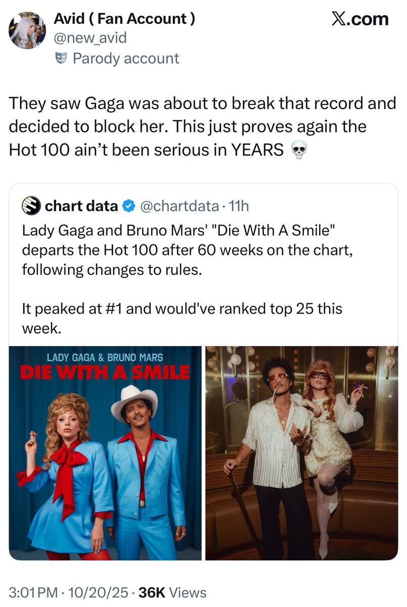 A stanbase of perpetual victims. Billboard has always changed Hot 100 rules at will. Back in 2006 they made a change regarding how they tabulate maxi single sales. Because of it Madonna’s Jump and Get Together both failed to chart. They then changed the rule back later that year.
