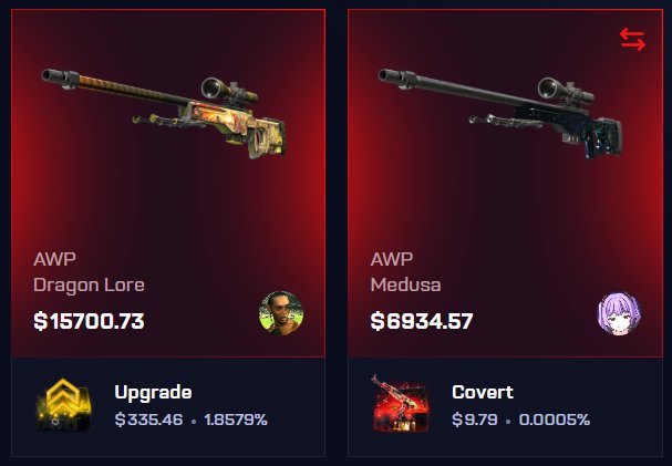 Top 2 wins of the day on CSGO.net — pure madness!
AWP Dragon Lore ($15,700.73) and AWP Medusa ($6,934.57) — two absolute legends dropped today 💎

🔥 PROMOCODE "TWSKIN"️

#CS2