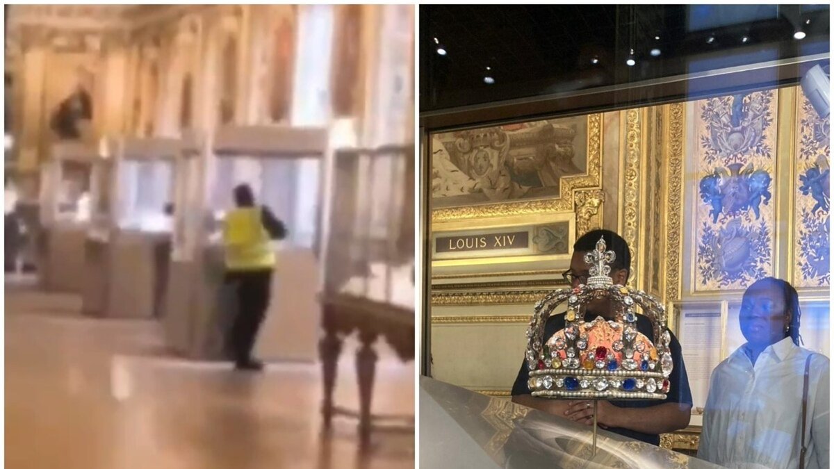 THIEVES STOLE $60 MILLION WORTH OF JEWELS FROM LOUVRE IN PARIS IN JUST 4 MINUTES .

The crew arrived around 8:30 am, reached the second floor balcony using a furniture lift. They cut through the window with battery tools, then smashed two display cases.